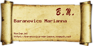 Baranovics Marianna névjegykártya